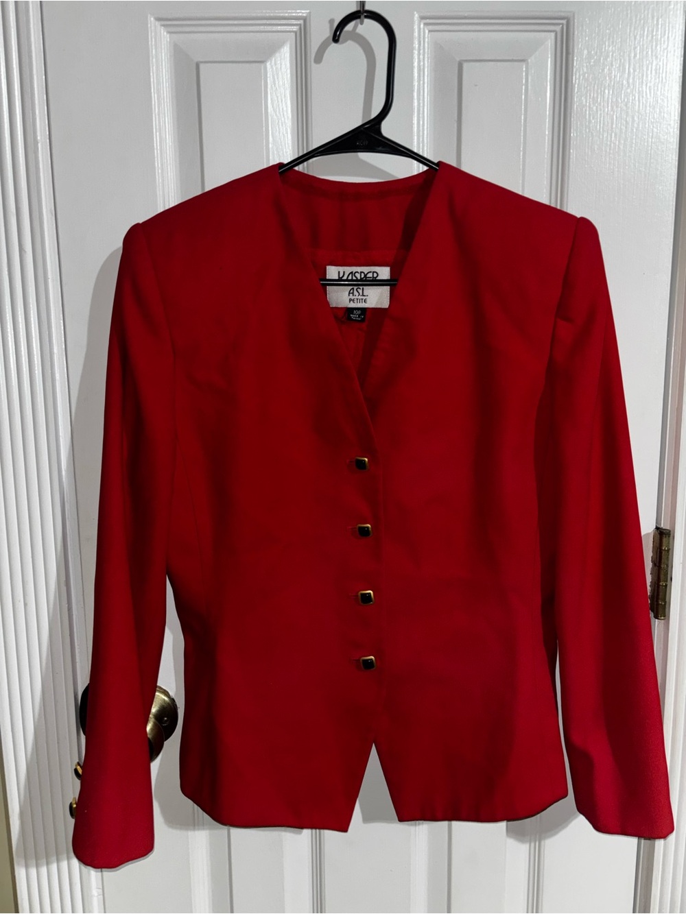 Kasper Women's Red Tailored Blazer with Gold Buttons